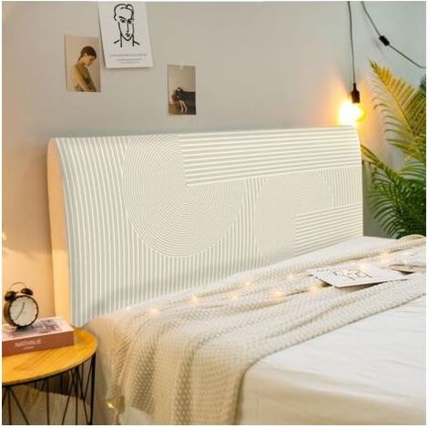 Housse de Tête de Lit Élastique 100 cm - Modèle Nordic Lines 8, Protection Lavable et Respirante pour Lits Simples, Doubles et King Size (1/5)