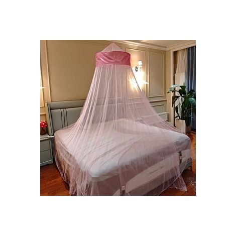 Baldaquin suspendu pour lit simple, moustiquaire densifiée sans installation, tente intérieure anti-insectes, Composition : 60 × 230 × 1050 cm, Couleur : rose (1/5)