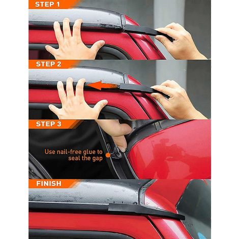 Extensions de gouttière améliorées, déflecteur de gouttière, pour Jeep Wrangler JK JKU 2011-2017, noir - FFY (1/4)