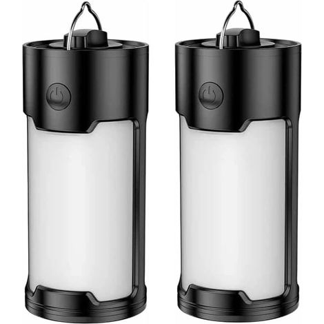 2 faroles LED de camping, linternas de supervivencia portátiles superbrillantes alimentadas por pilas, lámpara de camping impermeable, para cortes de energía, emergencia en el hogar, camping (1/5)