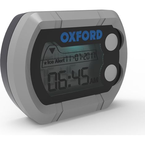 Orologio elettronico argentato con termometro Oxford per interni