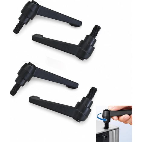 Pieces M8 x 12mm Adjustable Clamping Handles, Locking Lever with External Thread, Adjustable Handles for Machine Tools, Industrial Equipment, Fastening Devices and (1/5)
