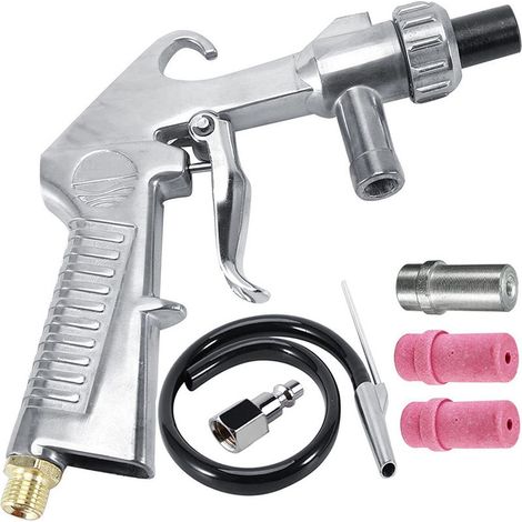 Kit pistolet de sablage pour abrasifs, cabine de sablage, avec tuyau et buse. (1/5)