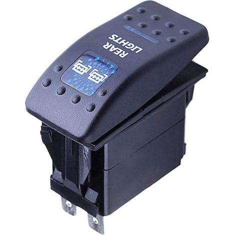 Interrupteur à Bascule Commutateur Lampe Lumière LED Bleu 12V 20A pour Voiture Bateau Moto (Rear Light) (1/5)