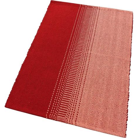 Tapis de Salle de Bain de Cuisine en Pur Coton Absorbant Doux Tissés à la Main Rouge - 55x140 cm (1/4)