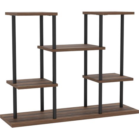 Estantería para plantas de 4 niveles, metal y madera, color antracita, 61,5 cm, HOMVRA (1/5)