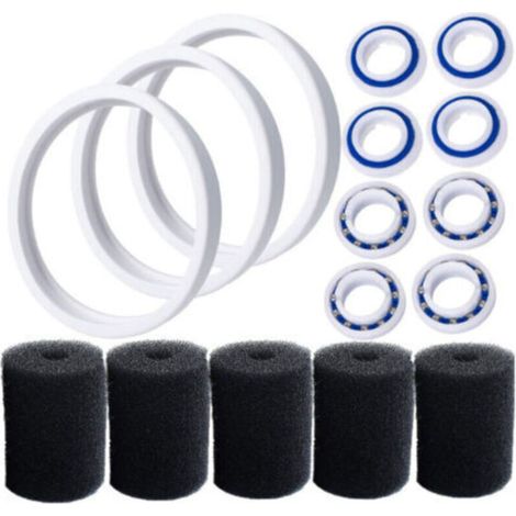 Pair C10 Pneumatiques adaptables de rechange Compatible avec Polaris 180 280 360 380 Robot nettoyeur piscine avec C60 roulements à billes de roue et 9-100-3105 Épurateur de tuyau de balayage (1/3)