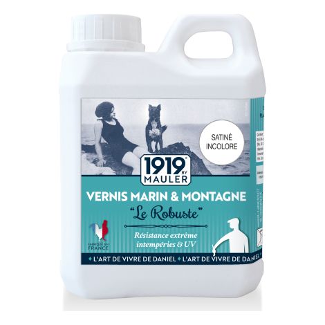 Vernis marin et montagne extérieur 1L aspect cire incolore – Protection UV et intempéries – Application facile en 2-3 couches – Fabrication française – 1919 By Mauler (1/3)