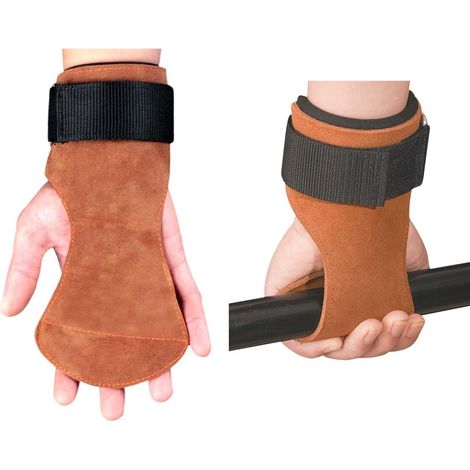 Bracelets de musculation rembourrés pour poignets - Poignées antidérapantes en cuir microfibre, rembourrage en néoprène de 6 mm, sangles en nylon résistant pour soulevés de terre, tirages et tractions (1/4)