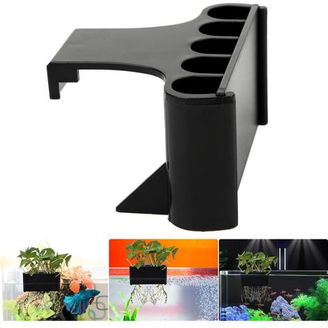 Jardinière d'Aquarium, Support pour Plantes d'Aquarium à Suspendre Support pour Plantes de Réservoir Jardinière d'Aquarium(Noir)