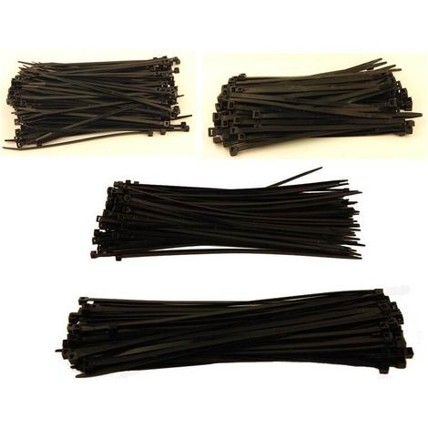 Lot de 425 colliers rilsan 200 à 365 mm – Fixation pour câbles et tuyaux – Résistance aux UV – Pour espaces confinés