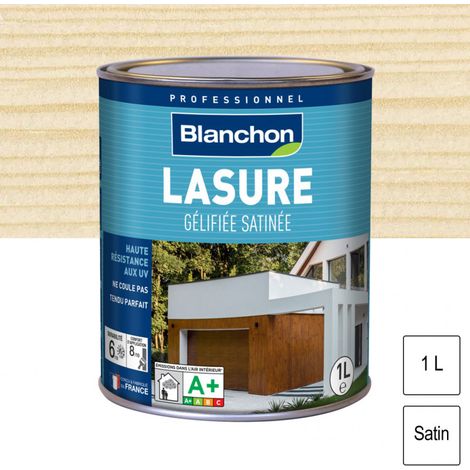 Blanchon – Lasure gélifiée incolore 1L – Finition satinée – Haute résistance UV – Application facile sur surfaces verticales (1/6)