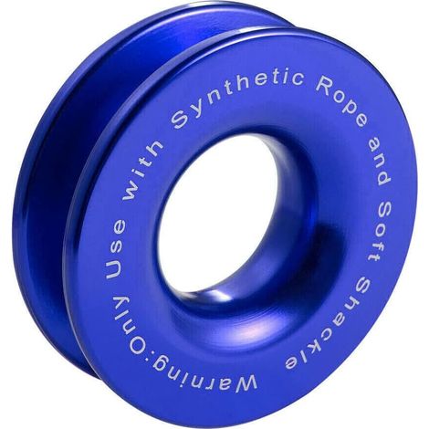 Corde de treuil de voiture Hauls Snatch Recovery Ring, 41000lbs Force de rupture Corde de remorquage Boucle Snatch Block, Rouge/Noir/Bleu (1/4)
