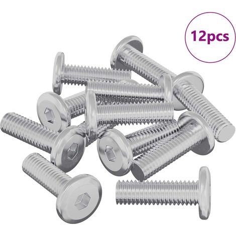 Tornillo 12 pcs Plateado 8 x 25 mm Acero vidaXL