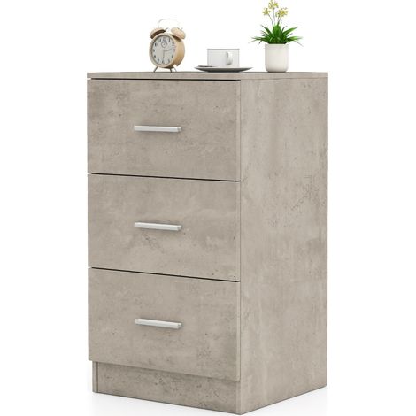 Cajonera de oficina con 3 cajones para guardar documentos 37 x 34 x 66,5 cm uso práctico estilo contemporáneo madera gris 200010990