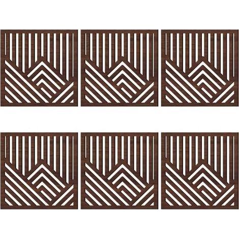 Ensemble de 6 panneaux décoratifs muraux en bois – JINFGERNE – Motif montagnes ajourées – Décoration murale intérieure (1/5)