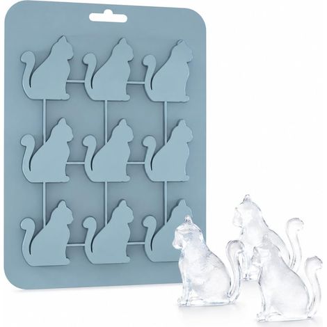 Bac à Glaçons Silicone 9 Chats, Moule à Glace Original pour Cocktails et Apéritif, Cadeau Amusant pour Passionné de Félins, Démoulage Facile et Nettoyage Rapide, pour Pâtisserie et Confiserie (1/5)