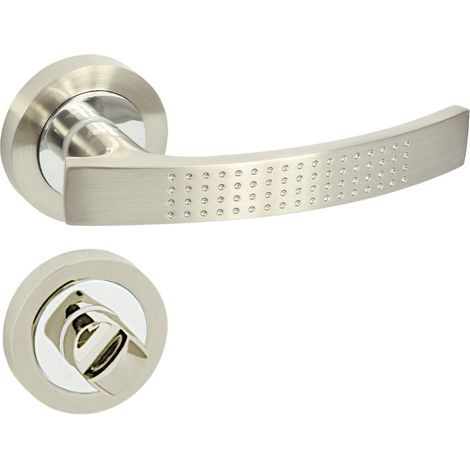 DOMINO Poignée de porte ALMA-R ECO M9 WC Poignée avec rosace WC Chrome/nickel brillant (1/5)