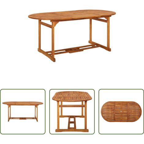 Akazienholz -  Garten-Esstisch 180x90x75 cm Massivholz Akazie (1/5)