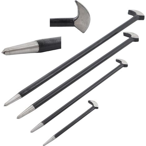 Pry Bars 4pc Heel Toe Wrecking Bar Set Podgers Toe 6"" 12"" 16"" 20"" Prybar PN087