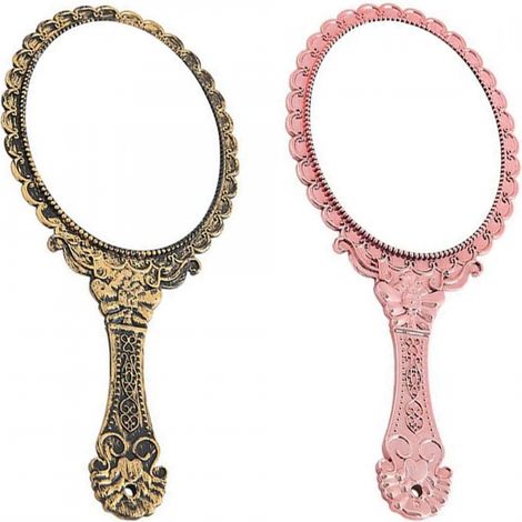 2 Miroirs Vintage Ovale Poignée Maquillage (1/5)
