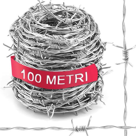 Bobina Filo Spinato Zincato 100 Metri Matassa Rotolo Metallico per Fai da Te (1/5)