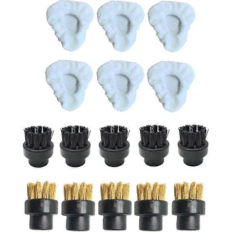 Kit de brosses rondes et triangulaires Dupray Steam pour le nettoyage à la vapeur des sols durs, carrelages et joints. (1/5)