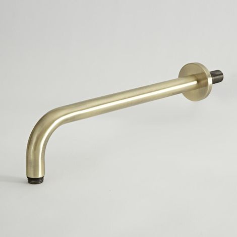 Milano Wall Mounted Shower Arm for Fixed Shower Head - Brushed Gold