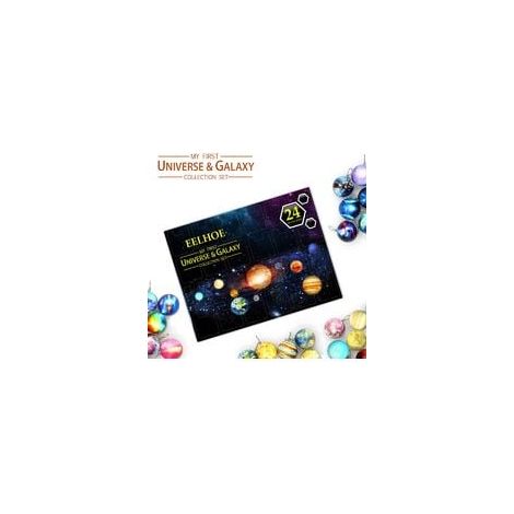 24 Tage Weihnachts-Adventskalender, Überraschungsbox mit 24 Planeten-Glasperlen, Weihnachtsgeschenk für Kinder (1/5)