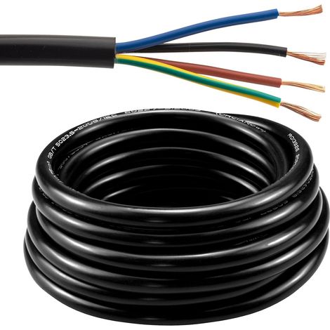 Câble Électrique RVV 4x0,75mm² 7Mètres 18AWG 300/500V IP65 – Fil Souple Multiconducteur 38 Brins Cuivre Sans Oxygène – Pour Alarme, Interphone, Signalisation – Certifié CE/RoHS【Étanchéité IP65 (1/5)