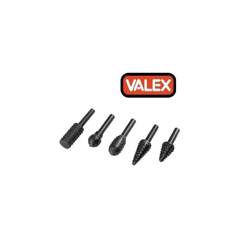 Frese/Punte/Raspe rotative professionali in metallo duro set 5 pezzi - Valex