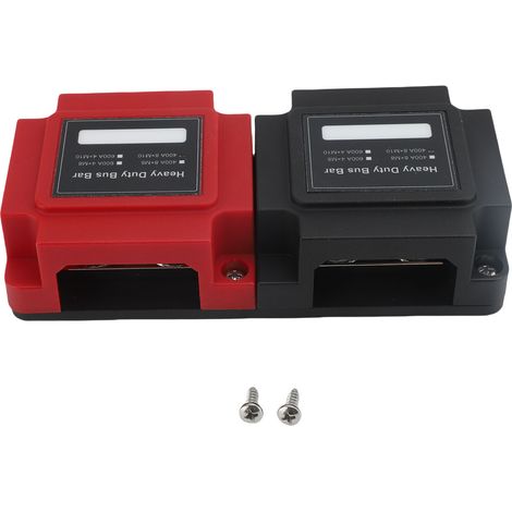8-Loch-Stromverteilerblock M10 3/8 Zoll, 12 V bis 48 V Gleichstrom-Sammelschiene, Batteriesammelschienen-Anschluss für Automobile, Boote und Yachten, rot und schwarz (1/4)