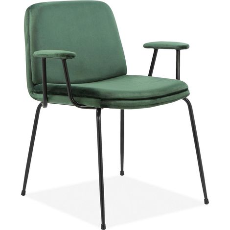 Heine-Fauteuil en velours vert noir Pack de 2 (1/5)