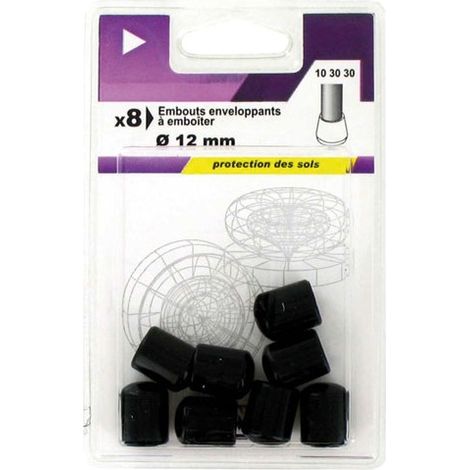 Embout Plastique Noir D.12mm Protection Pied De Meuble - Vynex (1/2)