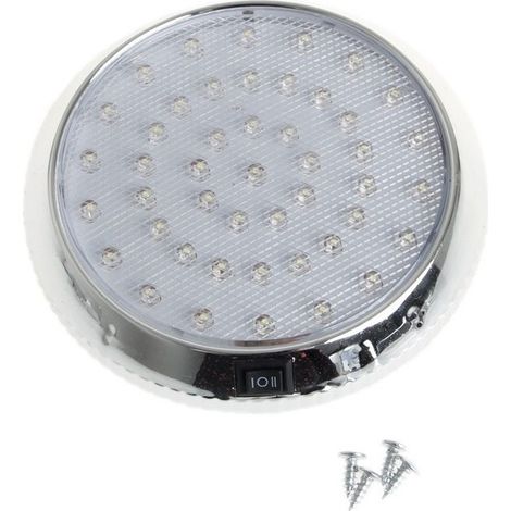 Éclairage intérieur LED 12V pour caravane, plafonnier de toit RV avec interrupteur, lampe de lecture 46 LED, spot d'habitacle blanc, idéal camping-car (1/3)