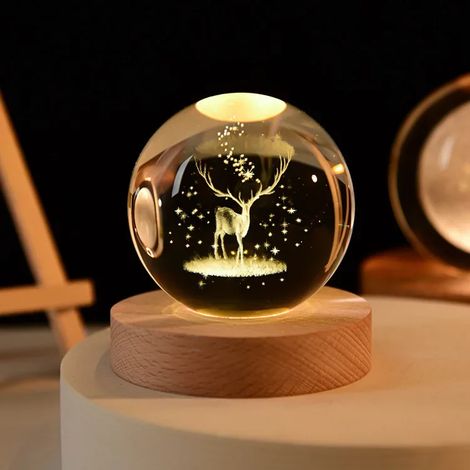 Boule de cristal 3D de 6 cm, gravée au laser, décoration de bureau pour la maison (1/2)