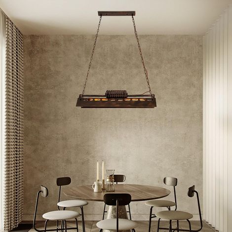 Lustre Vintage, Industriel Suspension Luminaire avec 4 Lampadine E27, Suspension Luminaire Salonpour Restaurant Salon Chambre Cuisine Bar Couloir (1/5)