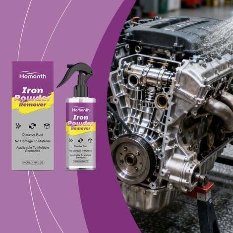 Iron powder removal spray for cleaning iron powder and rust from car engine parts surfaces - 100ml (1/5)