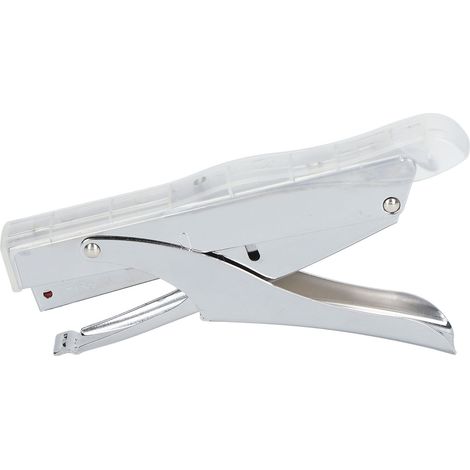 Agrafeuse manuelle ergonomique 10 feuilles, transparente, mini agrafeuse économique pour relier documents. (1/5)