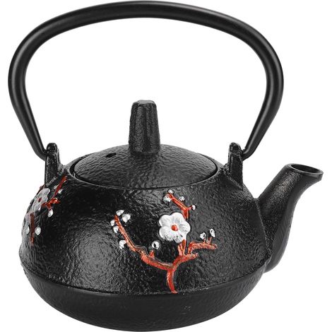 Bouilloire en fonte imitation japonaise non revêtue, motif fleur de prunier, décoration cadeau 0.3L (1/5)