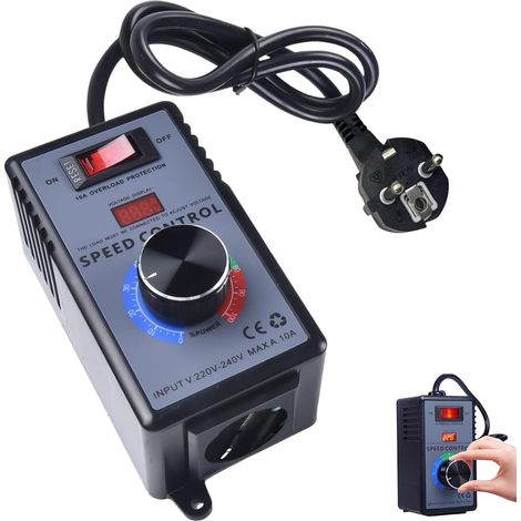 Régulateur de vitesse AC 230v 10A 4000W Régulateur de vitesse moteur Régulateur de tension 220V Régulateur de tension électronique Variateur de fréquence pour meuleuses d'angle, souffleurs (1/5)