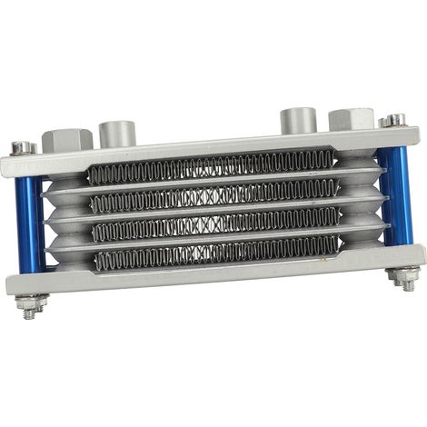 17-teiliger Aluminium-Motorrad-Ölkühler-Kühlersatz, 4 Reihen, Motorkühlungs-Wärmetauscher für Monkey 125cc-140cc, Blau (1/5)