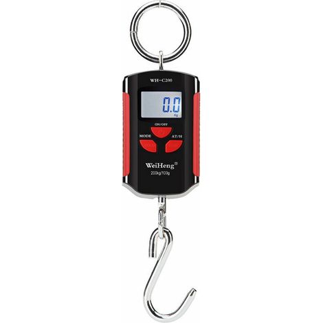 Balance de grue électronique portable, balance à bagages, plage de mesure précise 200 kg/100 g crochet en acier inoxydable audacieux, cadre rouge - cadre rouge,de DEBUNS (1/5)