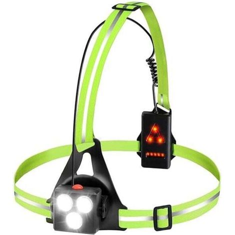Lampe Course à Pied - Lampe de Course à Pied LED Rechargeable par USB pour Poitrine, réglable à 120°,500 lumens,Éclairage avec Bandes réfléchissantes-DOU