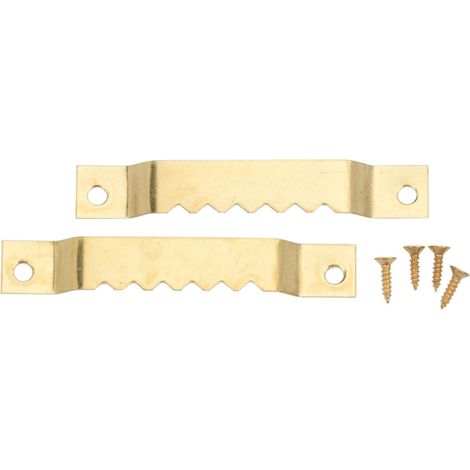 Glorex Bilderrahmen Aufhänger 2 Stück 66 mm, goldfarben Bastelmaterial (1/2)