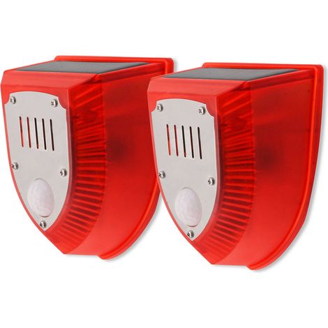Solarbetriebene Blitzleuchte mit PIR-Sensor, 129 dB lautem Alarm, 3 LED-Lichtmodi, Einbruch- und Haustierabwehr, IP65 wasserdicht, ABS-Gehäuse, für Villa oder Bauernhof (1/5)