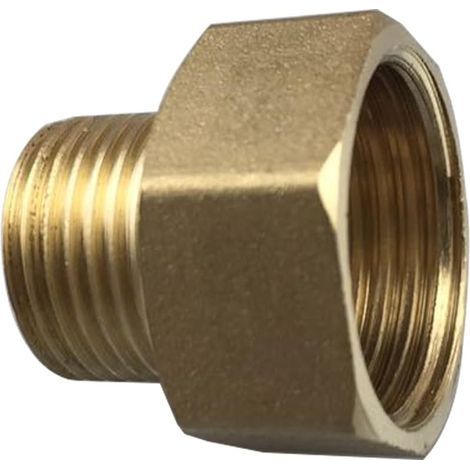 Réducteur de filetage en laiton - 1/2" IG - 3/8" AG - Filetage 1/2" vers 3/8" - Adaptateur pour tuyau de douche - Chromé - SBA025A (1/5)