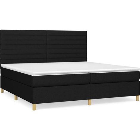 Maison Exclusive - Giroletto a Molle con Materasso Nero 200x200 cm in Tessuto (1/5)