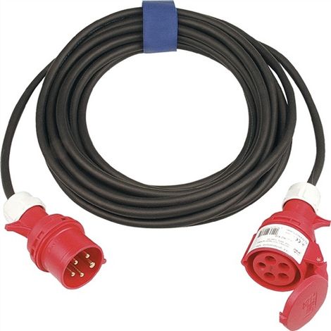 CEE-Verlängerung 32 A 400 V 25m H07RN-F 5x4 mm² schwarz IP44