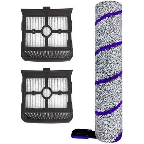 Roller brush with HEPA filter for vacuum cleaners. Accessory for dry and wet floor cleaning systems (1 roller brush + 2 HEPA filters).
